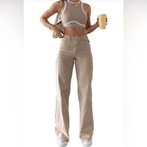 Women's High Waisted Wide Leg Jeans Straight Denim Pants Casual Baggy Trousers